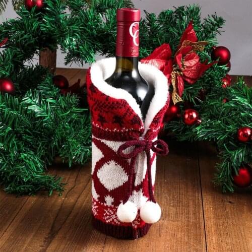 Christmas Decorations For Home Santa Claus Wine Bottle Cover Snowman Stocking Gift Holders Xmas Happy New Year2022 Navidad Decor
