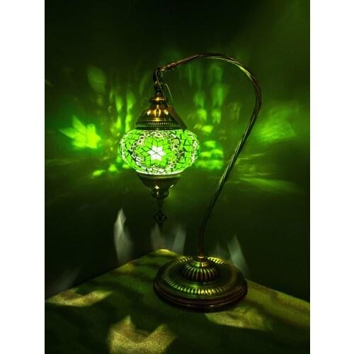 Handmade Turkish Moroccan Mosaic Authentic Vintage Art Deco Table Bedside Lamp, 11 Colors