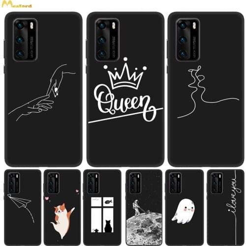 Silicone Case For Huawei P40 P30 P20 Pro Cover For Huawei P40 Lite E Phone Bumper Cute Case for Huawei P40Pro P30PRO Cases Funda