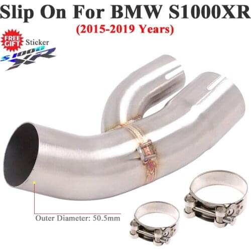Slip On For BMW S1000XR 2015 - 2018 2019 Motorcycle Exhaust System Escape Modified Tube Middle Link Pipe Connection 51mm uffler