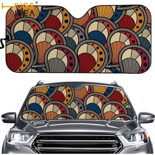 Afro Ethine Tribal Prints Car Windshield Sun Shade Sun Visor Film Cover Front Window Windscreen Summer Visor UV Block