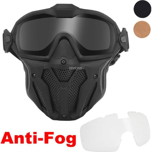 Tactical Full Face Mask Anti-fog Hunting Airsoft Paintball Combat Protective Mask Wargame Shooting Army Military Cycling Masks