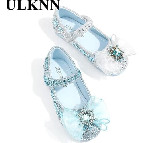 Princess Shoes Girls Fall 2021 New Childrens Soft Bottom Shoes Sequins Flats Girl Crystal Shoes