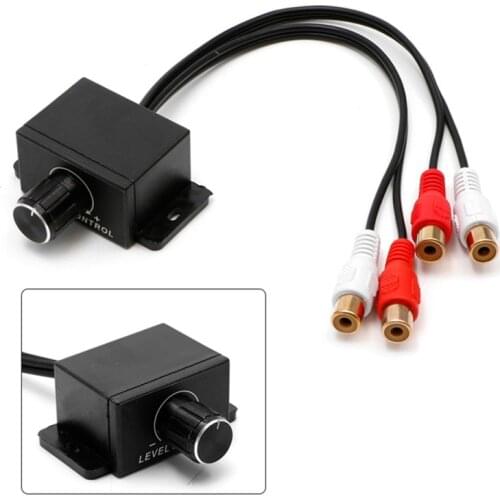 12V Universal Car Audio Amplifier Vehicle Bass RCA Level Remote Car Volume Control Knob Car Audio Player Modification Accessorie