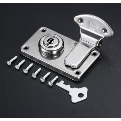 Vintage Lock+Key Silver Buckle Alloy Toggle Hasp w/screws Latch Catch Clasp 73*41mm Wood Jewelry Box Wine Case Chest Furniture