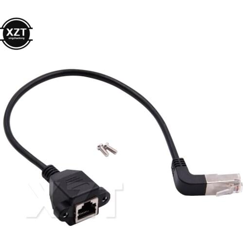 1pc new Down Angled 90 Degree with screw Lan Ethernet Network Extension Cable 8P8C FTP STP UTP Cat5 RJ45