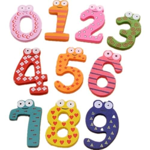 10pcs/set Baby Number Refrigerator Fridge Magnets Figure Stick Mathematics Wooden Educational Kids Toys for Children