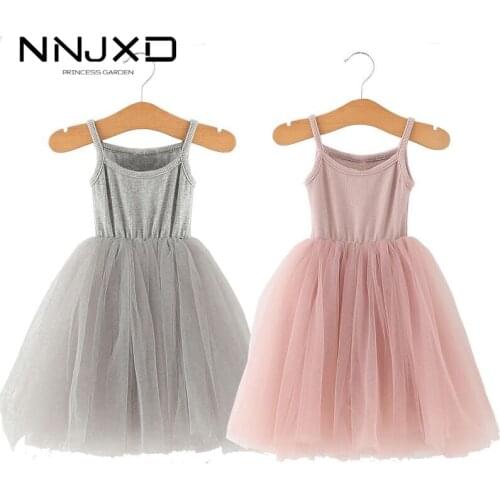 2021 Summer Girl Dresses Party And Wedding Princess Dress Kids Baby Girls Sling Clothes Cotton Vest Dress 3-8 Year Birthday Gift