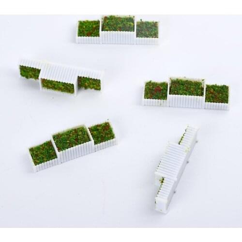 5Pcs E Flower Beds Plants Model Train Garden Scenery Architecture Trees Model Scenery - HO 1:100