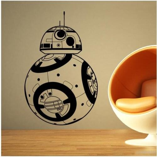 BB-8 Wall Stickers Home decor Movie robot DIY 3D Vinyl Wall Decal Geek Gamer Removable Mural wallpaper Kids room joy929