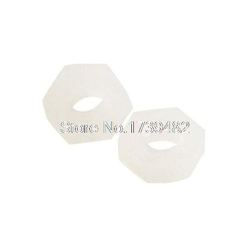 White 1/8" Female Thread 0.1" Height Hex Screw Nut 30 Pcs