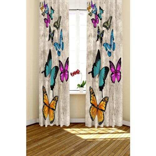 Besthome 70x260 cm'dir. KENARLARI ULTRASONİK LAZER KESİMLİDİR Beyaz Kelebekler Fon Perde