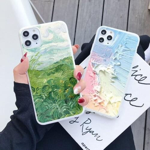 Landscape Art Cases For Xiaomi Redmi Note 9s 7 8 9 Pro Max 8T 9 Global 10 Lite 10X Poco X3 NFC K20 Oil Painting Soft Black Cover