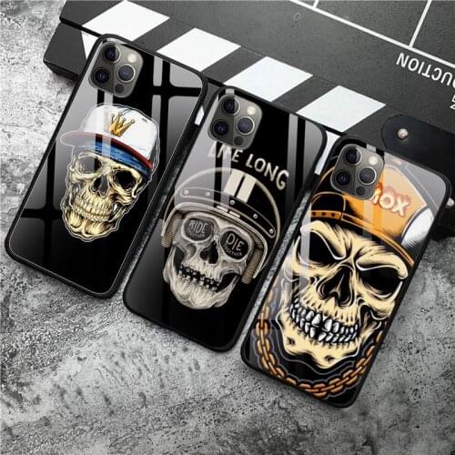 Skull life long speed shop Phone Case Tempered Glass For iPhone 12 11 Pro XR XS MAX 8 X 7 6S 6 Plus SE 2020 12 Pro Max Mini case