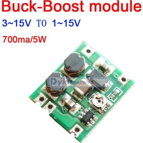 DC-DC buck boost Converter module 3V-15V to 1-15V 5V 6V 9V 12V 700ma 5W Step Down UP Adjustable Power Voltage Regulator Board