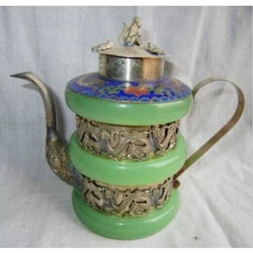 Tibet silver porcelain Tibetan silver bracelet beautifully teapot flagon FREE SHIPPING pot tools wedding Decoration Brass