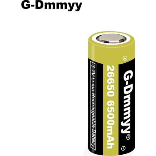 G-Dmmyy 26650 6500mAh Li-ion 3.7v Rechargeable Battery 26650 Battery for LED Flashlight Torch Li-ion Battery Accumulator Battery