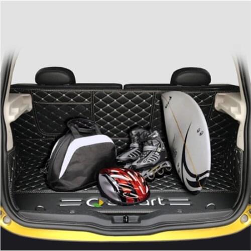 Wear-resistant leather material Car rear mat trunk for smart 453 forfour smart 2013 2014 2015 2019