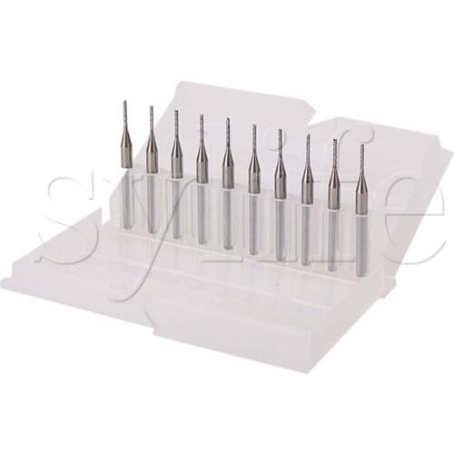 10 x 3.175mm Carbide End Mill Engraving Bits Mold 0.8mm Cutting Edge PCB CNC