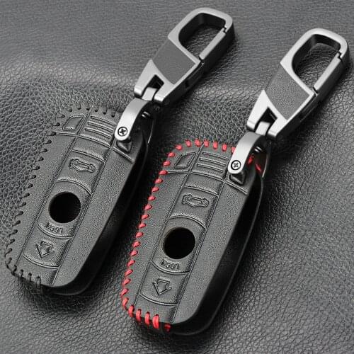 Remote Key Shell For BMW E61 E90 E82 E70 E71 E87 E88 E89 X5 X6 For 1 3 5 6 Series Leather 3 Button Smart Car Key Case Cover