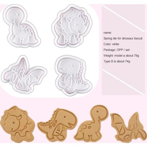 Kitchen Dinosaur Cookie Plunger Cutter Cartoon Baking Mould Cookie Stamp Biscuit DIY Mold Fondant Cake Decorating Tools