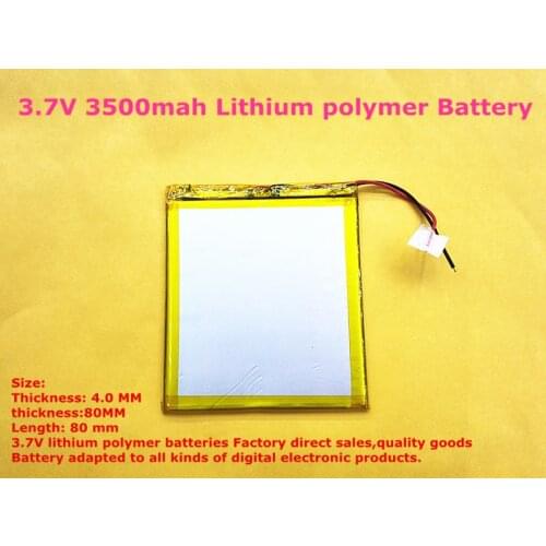 Size 408080 3.7V 3500mah Lithium polymer Battery with Board For PDA Tablet PCs Diital Products