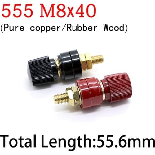 Copper 555 M8x40 Wire Binding Post Thread Screw Dia 8mm Lithium Battery Weld Inverter Clamp Power Supply Connect Terminal Splice