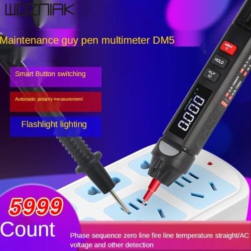 MECHANIC DM5 Mini Multimeter Pen Type Intelligent Anti-Burn DC AC Sequence Detection With Flashlight Lighting Tool
