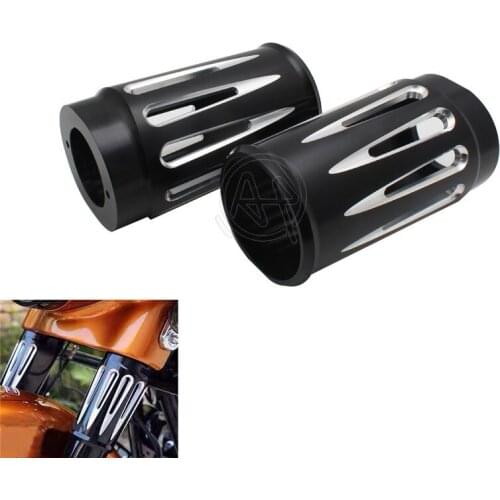 Motorcycle CNC Edge Cut Front Fork Boot Slider Covers For Harley Touring Turing And Trike Models Road King Street Electra Glide
