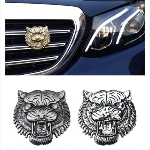 Tiger Head Car Logo Tiger Tiger Head Metal Car Sticker China Grid Standard Off-road Vehicle Personalized Modification Car Sticke