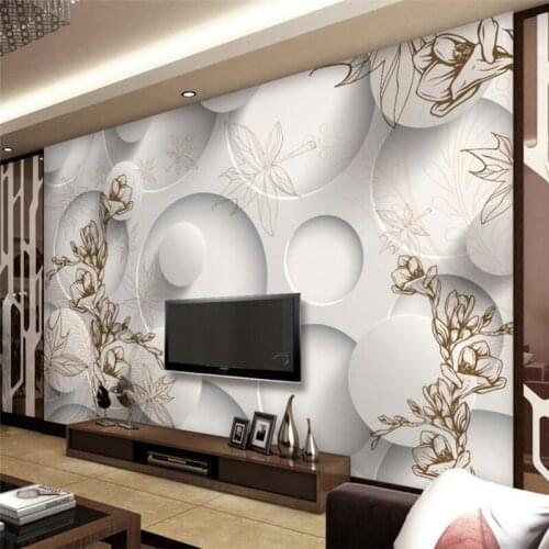 Beibehang Custom wallpaper mural photo Vintage line drawing Magnolia Maple Leaf Living Room 3D TV sofa backdrop wall paper