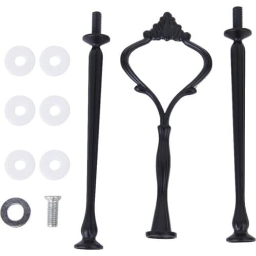 New 3-Tier Crown-Pattern Cake Cupcake Plate Stand Display Holder Handle Fittings