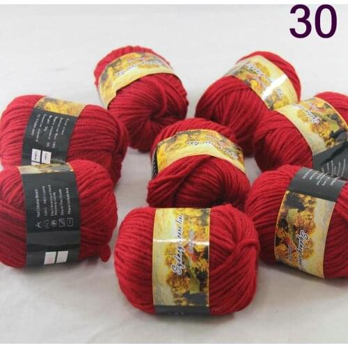 New Sale 8SkeinsX50g Womens Knit Scarves Shawls Rainbows Wool Crocheting Yarn Red 830
