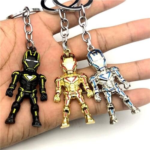 New Marvel Iron Man Keychain Spiderman Captain America Cosplay Charm Key Holder Pendant Accessories for Men Women Children Gift