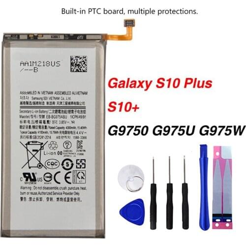 Original EB-BG975ABU Phone Battery For Samsung GALAXY S10+ S10 Plus S10Plus SM-G9750 G9750 4100mAh