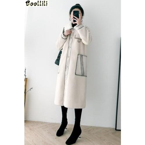 Boollili Real Fur Coat Women Winter Coat Women Clothes 2020 New Parka Real Fur Jacket Sheep Shearing 100% Wool Jacket