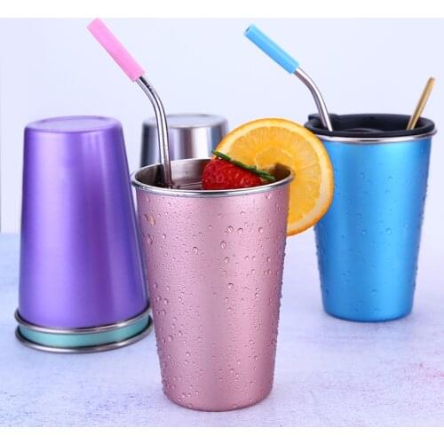 Portable Stainless Simple Solid Color Steel Vacuum Tumbler Insulated Travel Coffee Mug Tumbler Outdoor Cold Drinks Cup Supplies