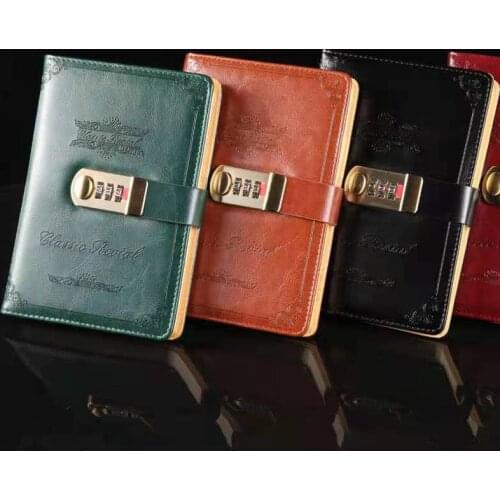 Retro Password Book Lock Japan and South Korea Diary Thickened Creative Account Book Student Notepad Stationery Notebook