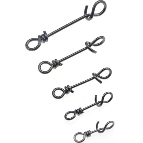 Rompin 50pcs/bag Super Strong Quick Connection Clip Stainless Steel Fishing Swivels Nice Snaps Swivel Rolling Snap