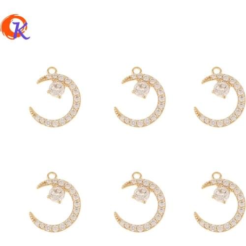 Cordial Design 20Pcs 10*12MM Jewelry Accessories/CZ Charms/Genuine Gold Plating/DIY Making/Pendant/Hand Made/Earring Findings