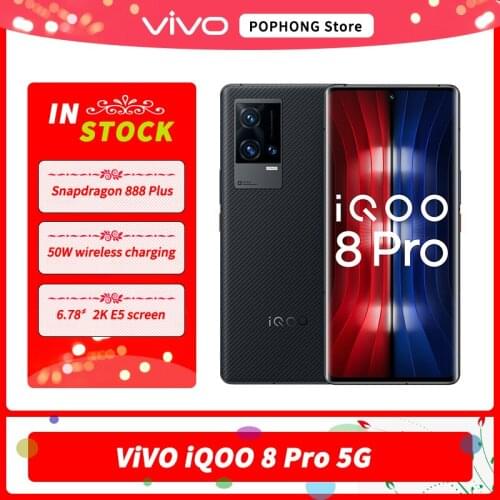 VIVO IQOO 8 Pro 5G Gaming Mobile Phone 6.78 Inch 120Hz AMOLED Snapdragon 888 Plus Octa Core 50MP Triple Cameras Face unlock NFC