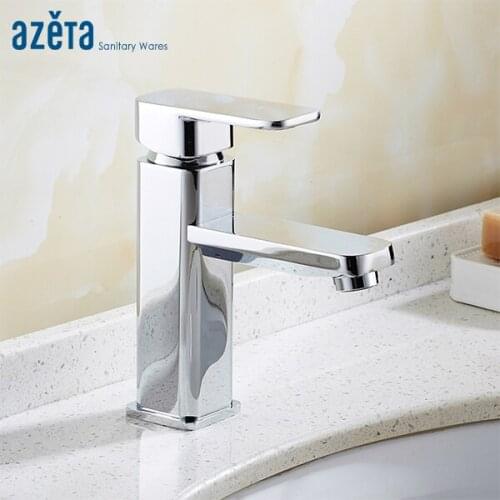 Azeta Free Shipping Faucet Modern Chrome Basin Mixer Bathroom Single Handle Basin Tap Deck Mounted Basin Faucet Torneira AT2806