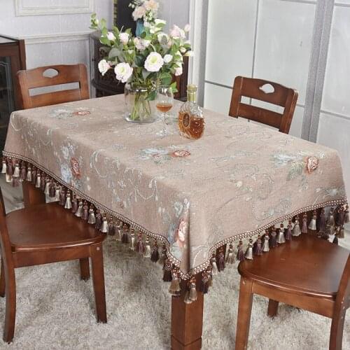Thicken Table Mat Chenille Square High-End Western Tablecloth Rectangular European-Style Decoration Luxury Coffee Table Cloth