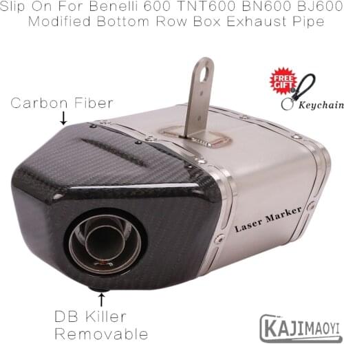 Motorcycle Exhaust Escape Modified Bottom Row Box Exhaust Pipe Carbon Fiber Muffler DB Killer For Benelli 600 TNT600 BN600 BJ600