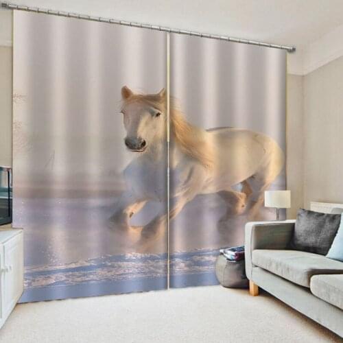 3D Horse Elk print Blackout Window Curtain Cushion Curtain Modern Home Decoration Living Room Bedroom