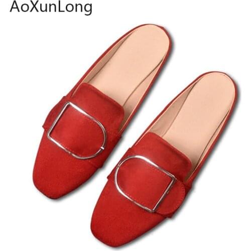 Women Slippers Size 30-43 Ladies Mules Shoes Summer Sandals Flats Women Shoes Point Toe Outdoor Slides Elegant Woman Slippers