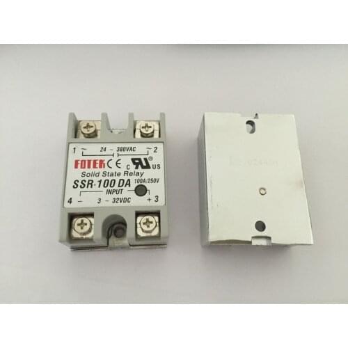 10PCS SSR100DA SSR-100DA Manufacturer 100A ssr relay,input 3-32VDC output 24-380VAC