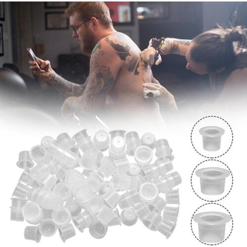 100 Pcs Tattoo Equipment Tattoo Supplies Tattoo Ink Cups Base Color Cup Tattoo Tool Professional Permanent Tattoo Accessory