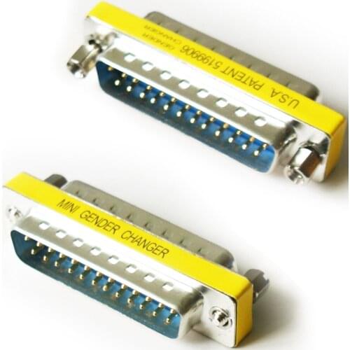 25 WAY RS232 Male To Plug Adapter/Coupler-Serial Pin Data Converter DB25 DTE