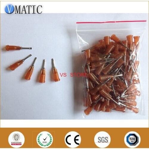 Free Shipping 100Pcs/Bag 0.5'' 15G Flat Liquid Dispensing Needles Tips Glue Dispenser Needle 1/2 Inch